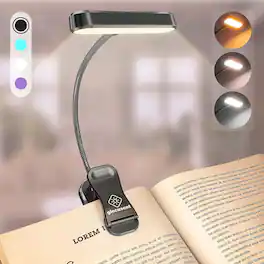 Schertz - Rechargeable Horizontal ET-Head Book Reading Light, 3 Colors, 5 Brightness - Gray