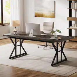 Tribesigns - Office Executive Desk, For Computer Work and Writing in Home Offices and Everyday Organization - Black
