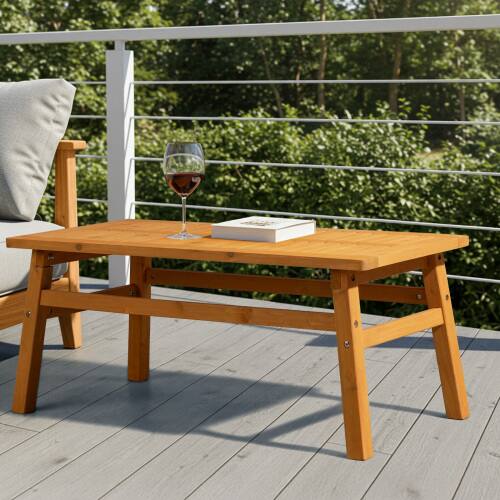 Alt View 7. Winado - 42in Patio Wooden Coffee Accent Side Table for Indoor/Outdoor Resistant Table Furniture - Teak.