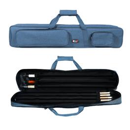GSE Games & Sports Expert - 3x4 Soft Pool Cue Case Billiard Pool Cue Stick Carrying Bag- Holds 3 Butts and 4 Shafts - Blue