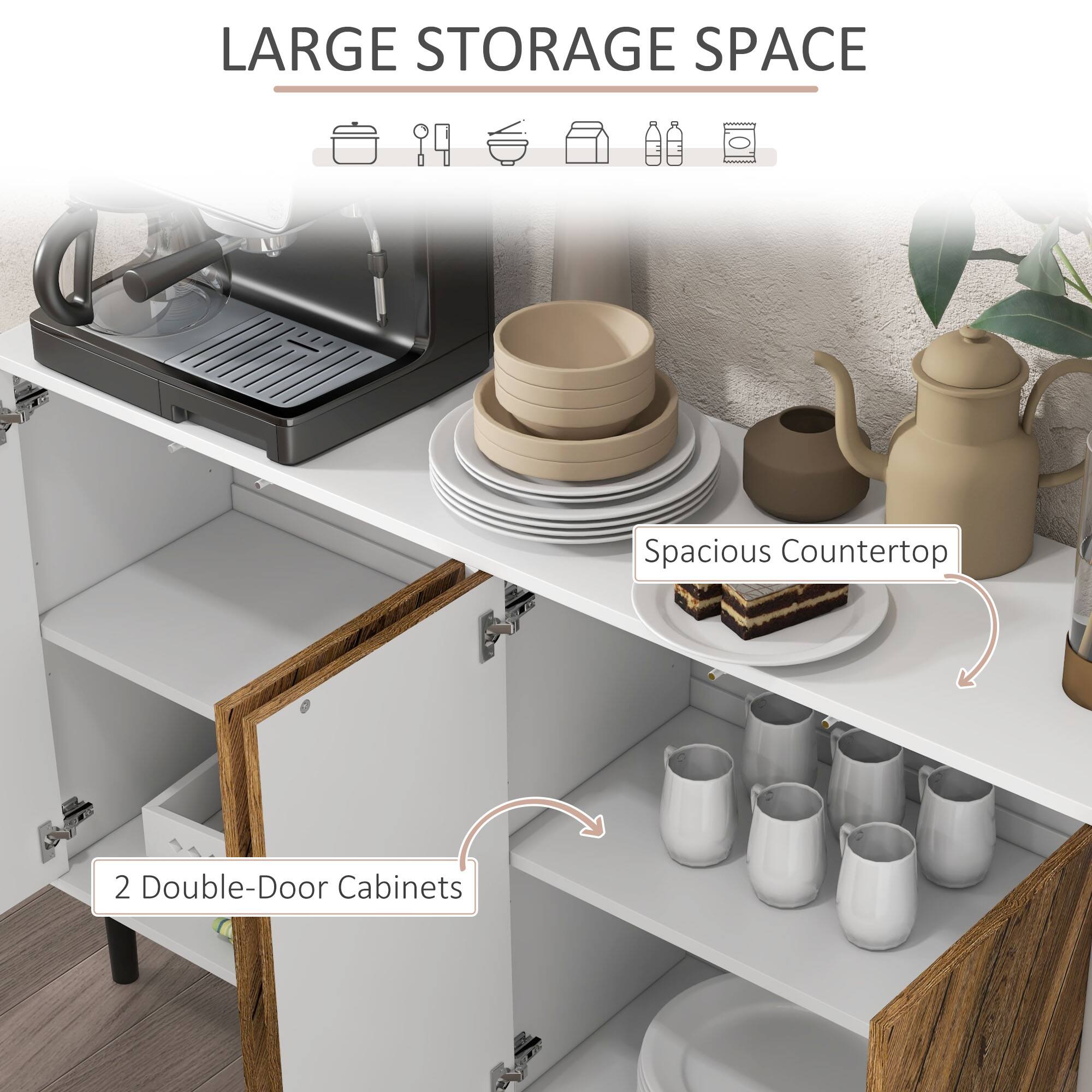 LARGE STORAGE SPACE
Spacious Countertop
2 Double-Door Cabinets