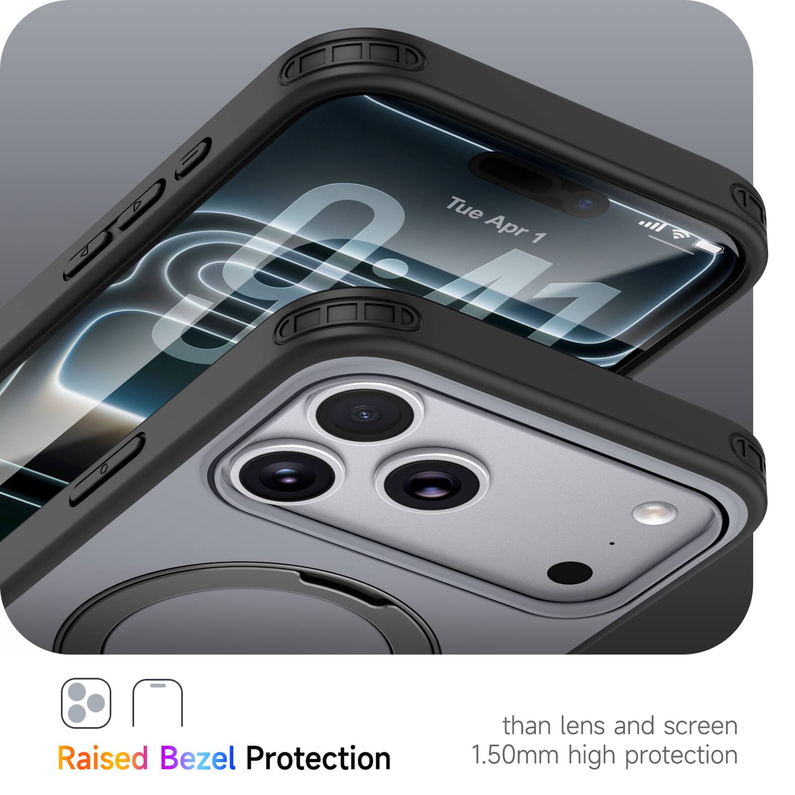 Raised Bezel Protection  
than lens and screen  
1.50mm high protection