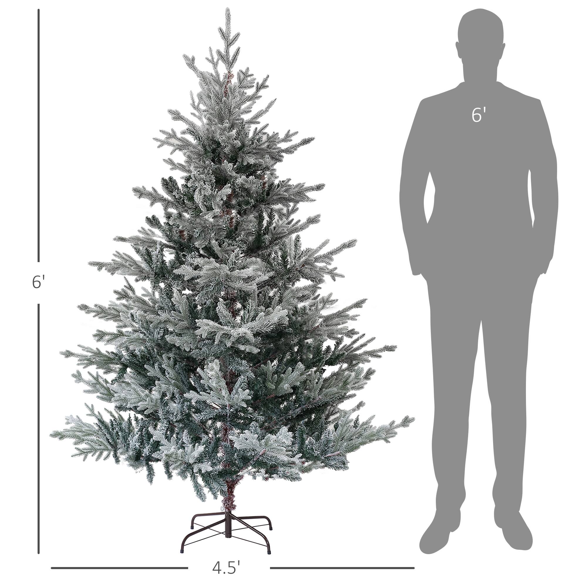 Alt View 2. Homcom - Nordic Pine Snow Flocked Artificial Christmas Tree, 795 Tips Foldable Stand - Green.
