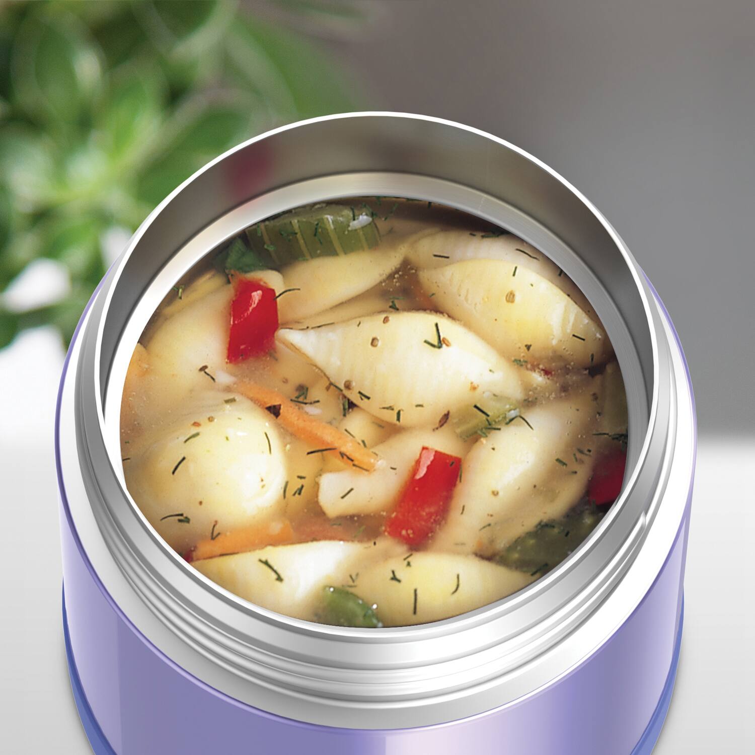 Back. Thermos - Thermos 10 oz. Kid's Funtainer Insulated Stainless Food Jar - Violet - Violet.