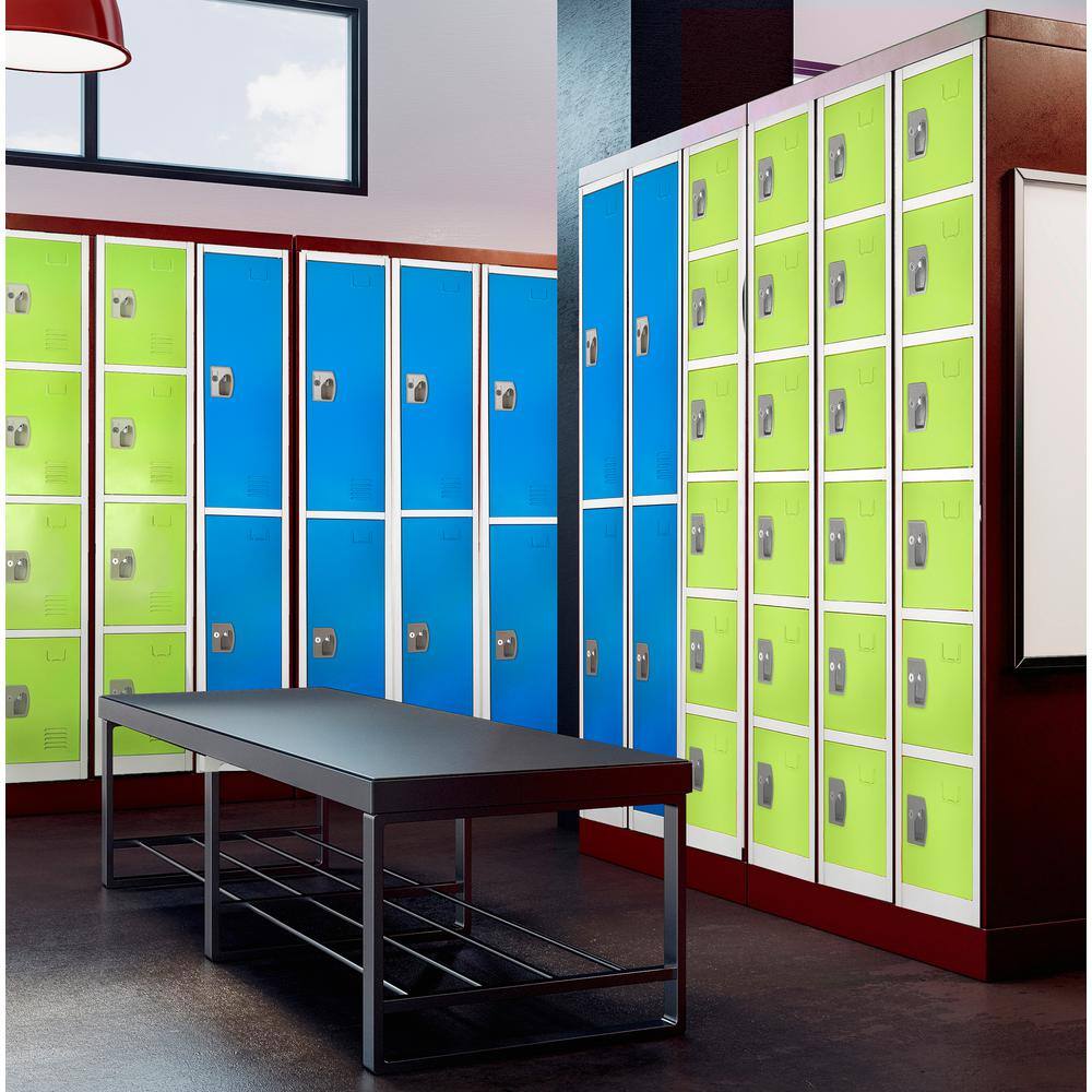 Alt View 1. AdirOffice - 629-Series 72" H 6-Tier Steel Key Lock 6-Shelf Locker with Key Lock - Green.
