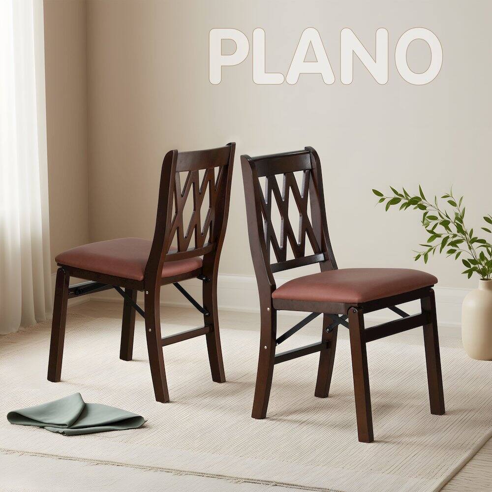 Alt View 1. East West Furniture - Plano Modern Dining Chairs - Mahogany.