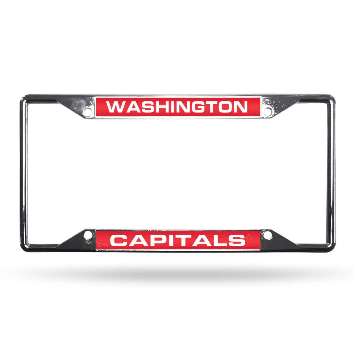 Rico Industries - (see D sku) Washington Capitals NHL All Corner EZ View Chrome Metal Laser Cut License Plate Frame - Multi