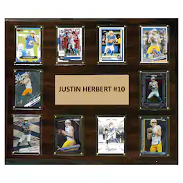 C&I Collectibles - Justin Herbert Los Angeles Chargers 15" x 18" Trading Card Plaque - Multicolor
