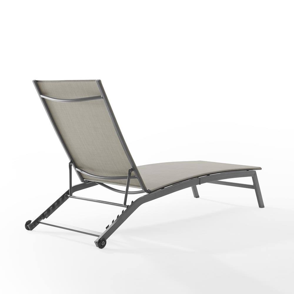 Left. Crosley Furniture - Weaver Outdoor Chaise Lounge - Light Gray.