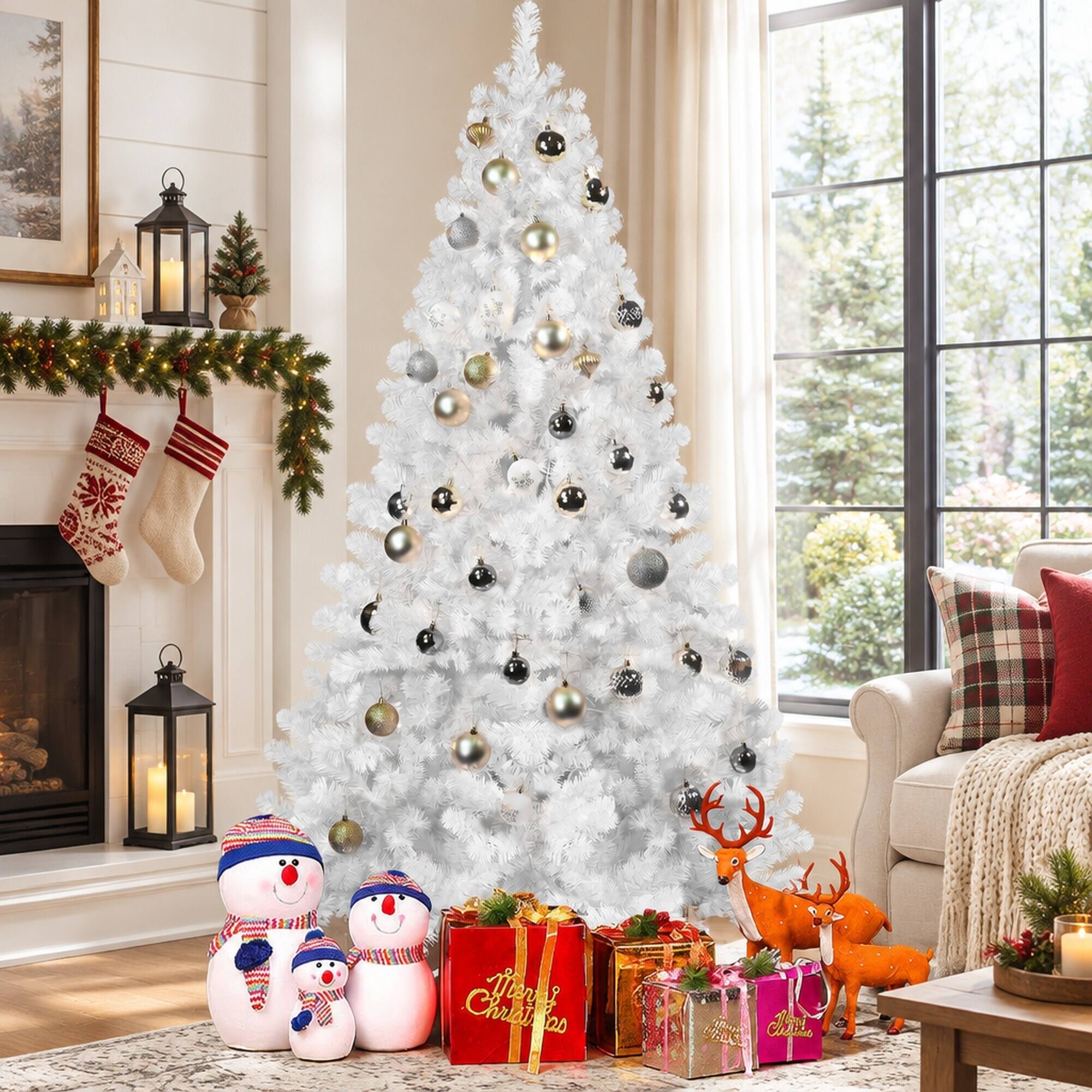 RYHNUYNE 5FT Artificial Christmas Tree With 498 Tips and Memory Wire ...
