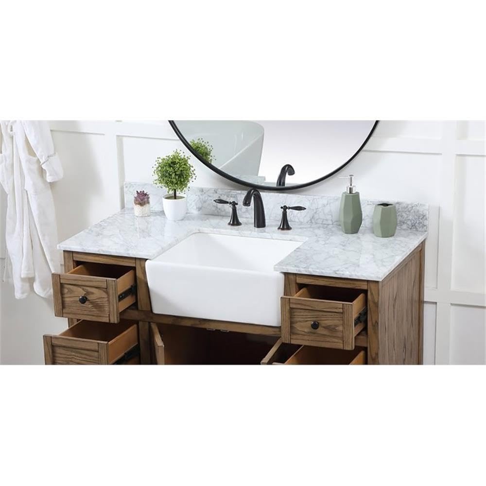 Angle. Elegant Kitchen and Bath - 48 inch backsplash in carrara white - Carrara White.