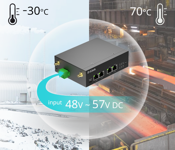 -30°C  
70°C  
D-Link  
input 48v ~ 57v DC