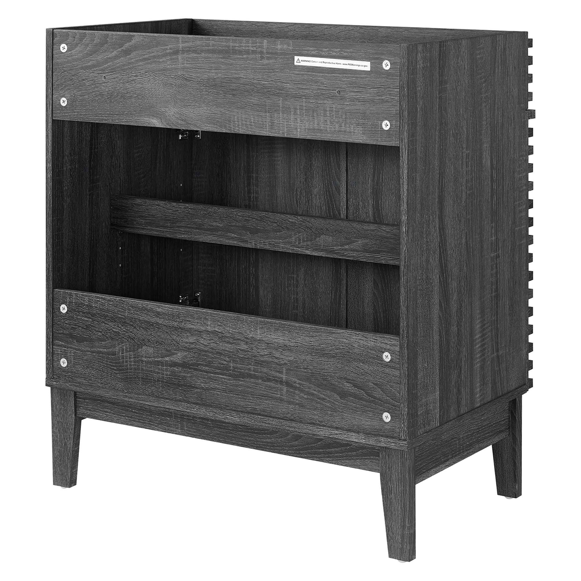 Alt View 2. Modway - Render 30" and 36" Bathroom Cabinets Basin Not Included - Charcoal.