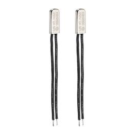 Unique Bargains - 2pcs KSD9700 Thermostat 60C Normally Open N.O Temperature Switch 250V 10A Thermal Protector Metal - Black