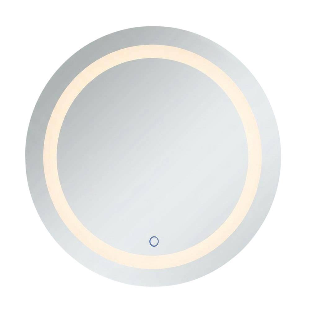 Front. Elegant Decor - Helios 28 inch Hardwired LED mirror - Silver.