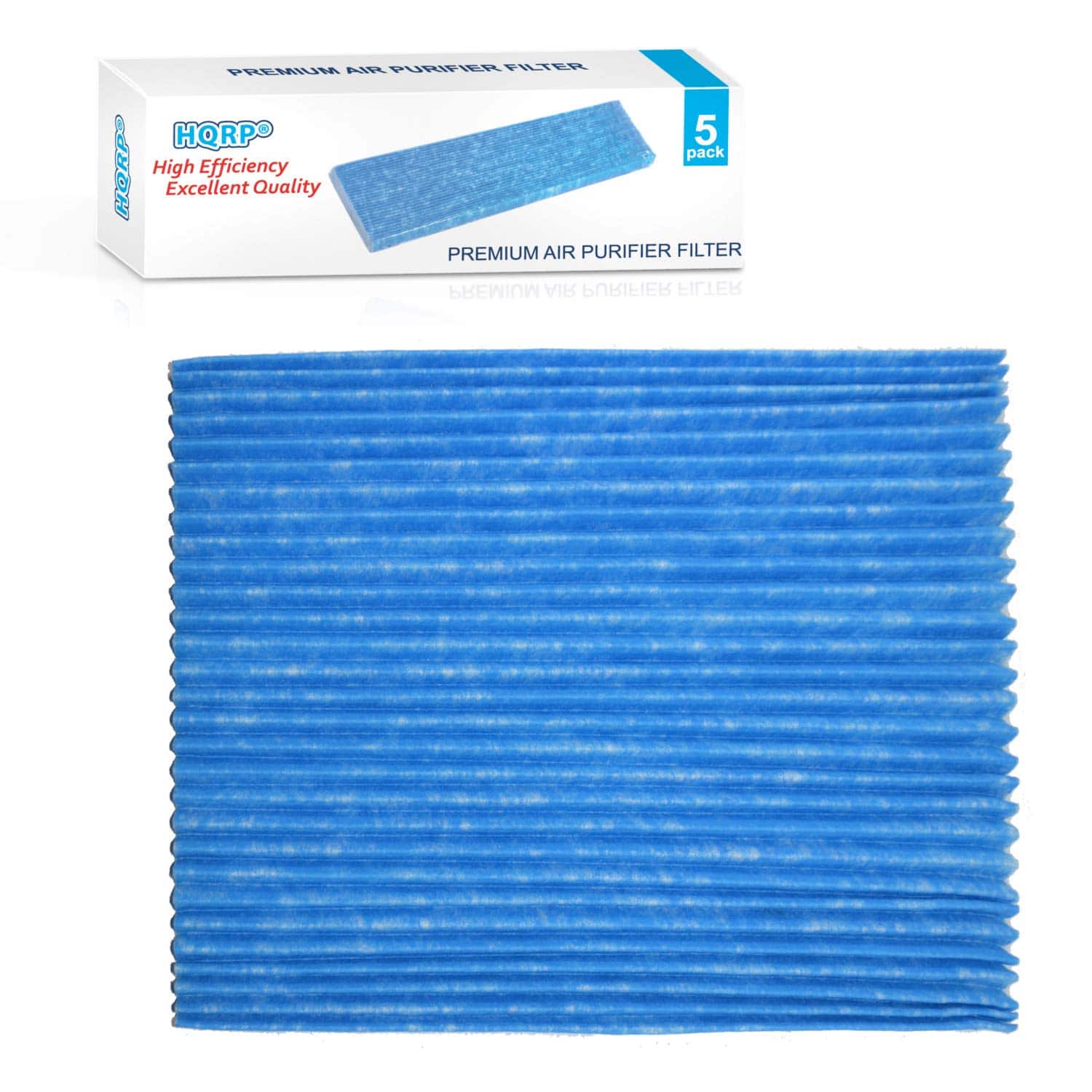 HQRP - 5-Pack Pleated Air Purifier Filters Replacement for Daikin MC70L, MCK75K, MC75K Replaces KAC017A4