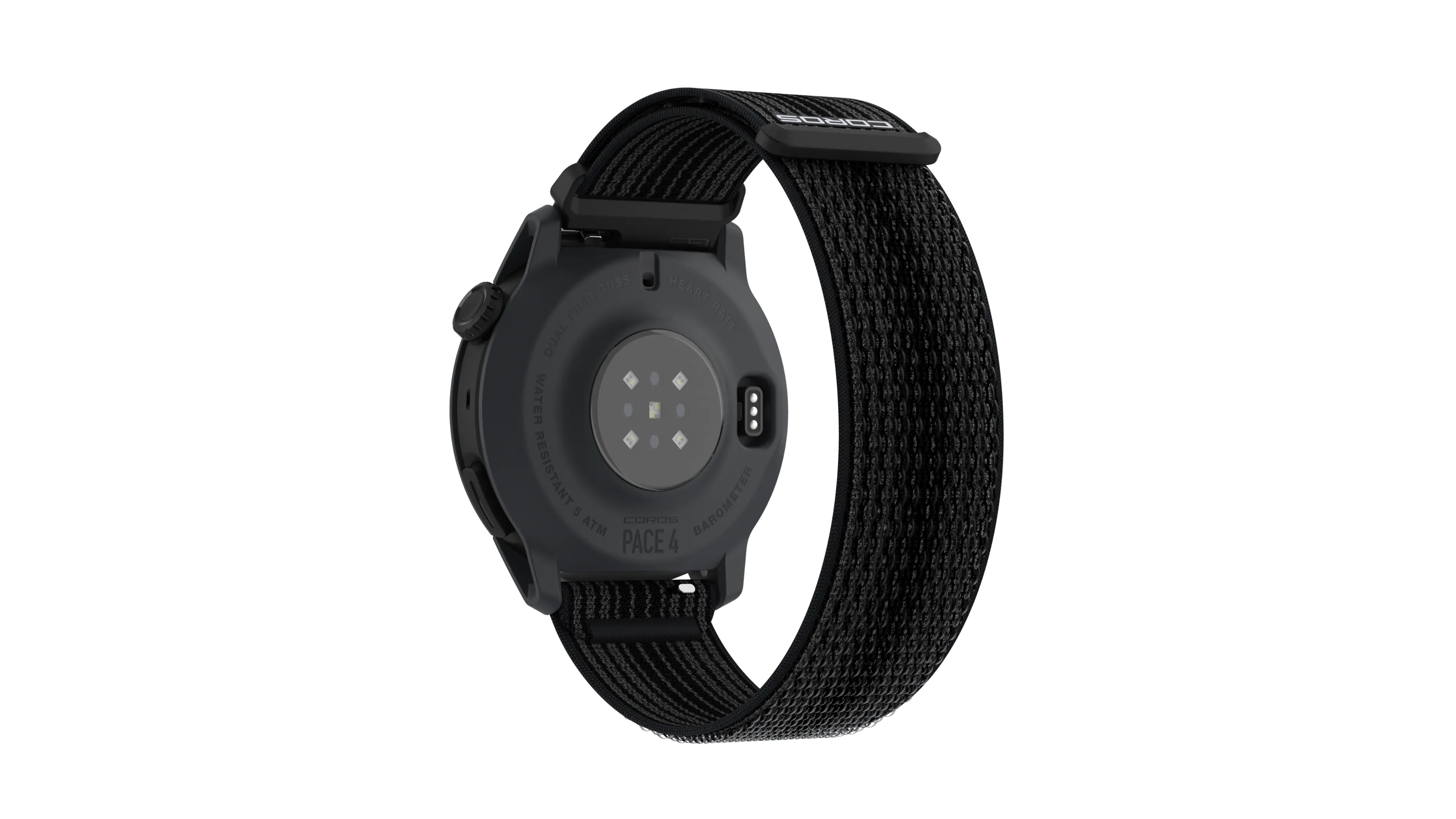 COROS SNSS HEART RATE  
FaRo BATE Tyna  
WATER RESISTANT BAROMETER  
5 COROS ATM  
PACE 4