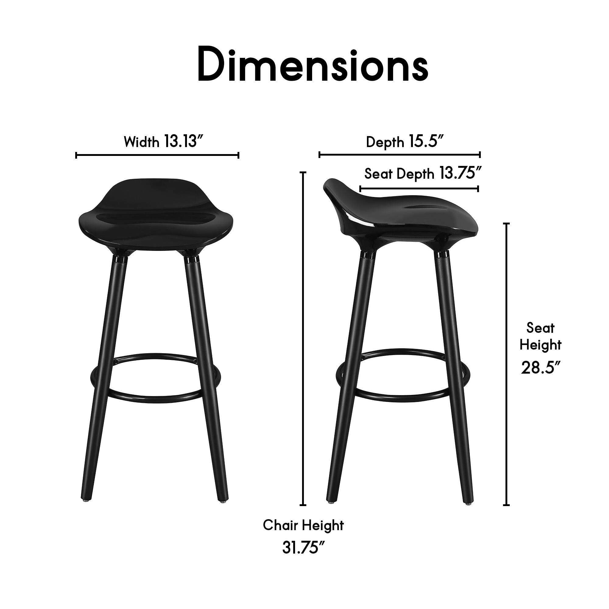 Left. Elle Decor - Caroline Wood Bar Stool - Black.