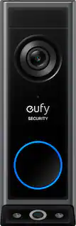 eufy - Smart Wi-Fi E340 2K Wired and Battery Operated Video Doorbell with Dual Cameras - Black