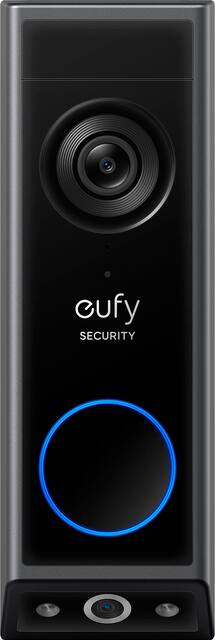 eufy - Smart Wi-Fi E340 2K Wired and Battery Operated Video Doorbell with Dual Cameras - Black