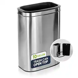 Alpine Industries - 10.5 Gallon Kitchen Indoor Trash Can - Stainless Steel