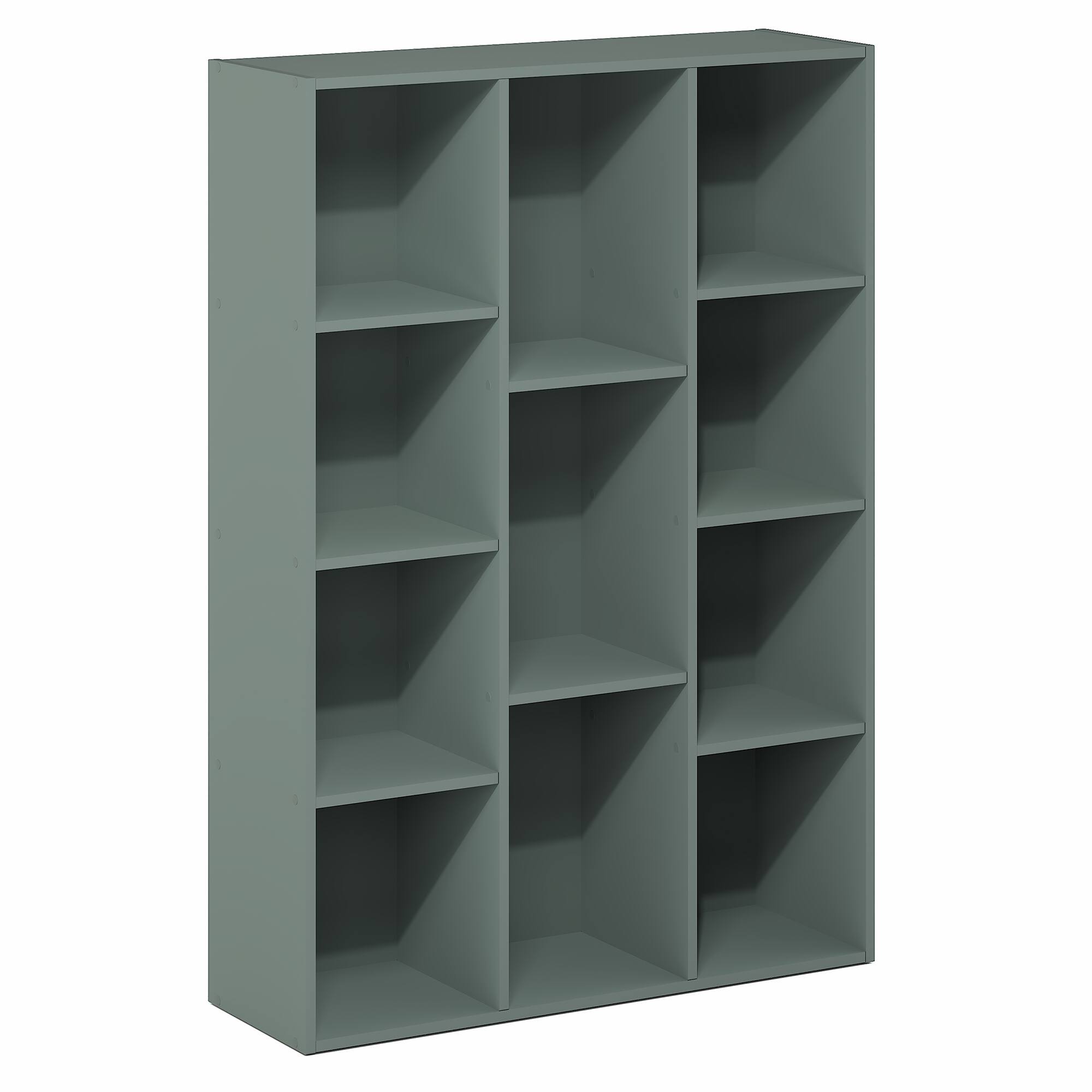 Alt View 6. Furinno - LUDER Book Shelf, 11-Cube Bookshelf, Reversible Bookcase, 9.4" x 29.1" x 41.7", for Living Room, Bedroom, Home Office - Sage Green.