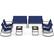 Front. Costway - 8 PCS Patio Rocking Set 4 Rocking Chairs & Loveseat with Glass-Top Table Outdoor - Navy,Black.