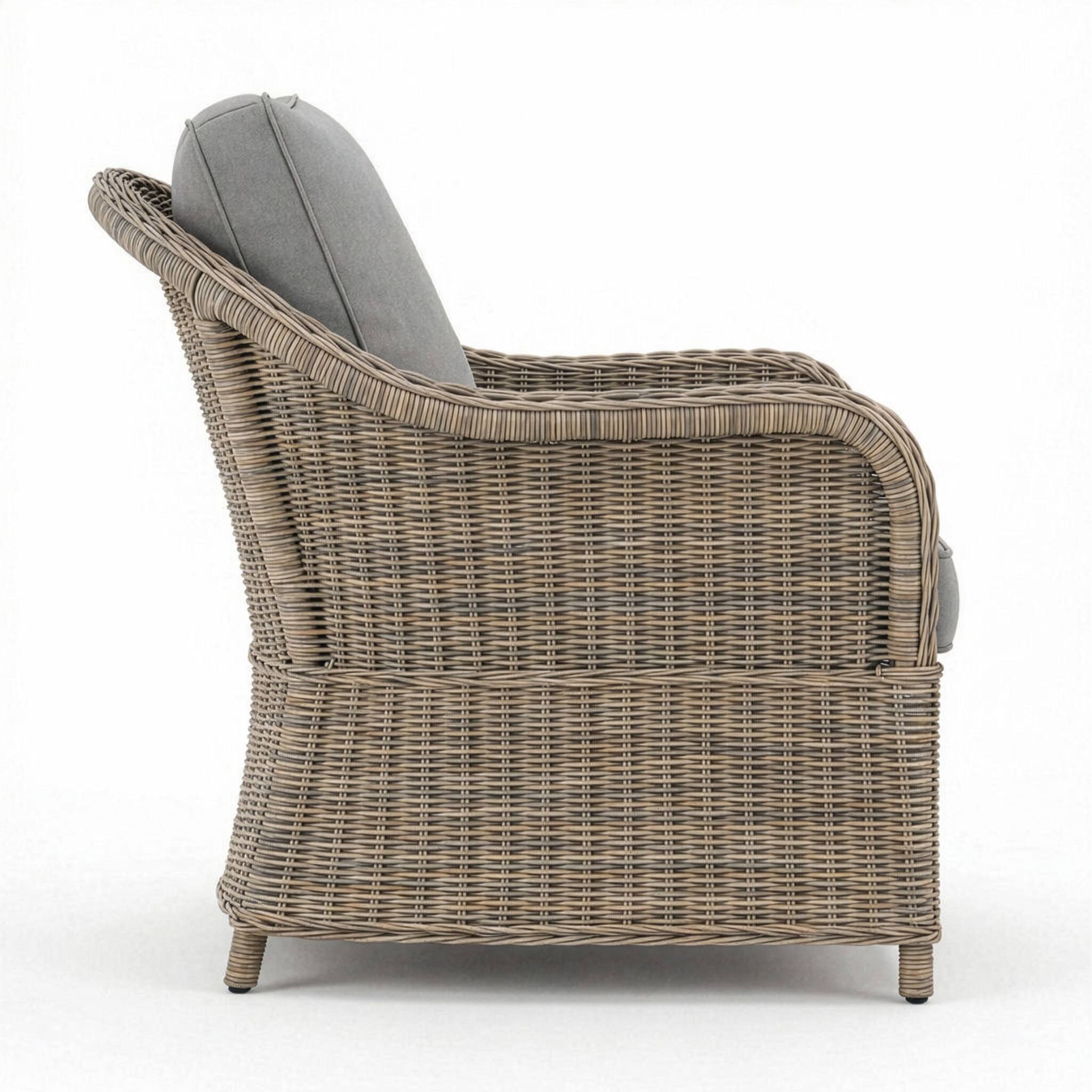 Alt View 7. Martha Stewart - Lily Pond Indoor-Outdoor Patio Club Chair with All-Weather Cushions - Gray Cushions/Weathered Gray Frame.