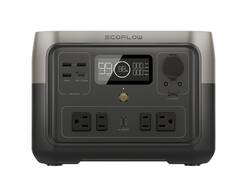EcoFlow - RIVER 2 MAX 512Wh Portable Power Station (512 Wh Capacity) - Black - Front_Zoom