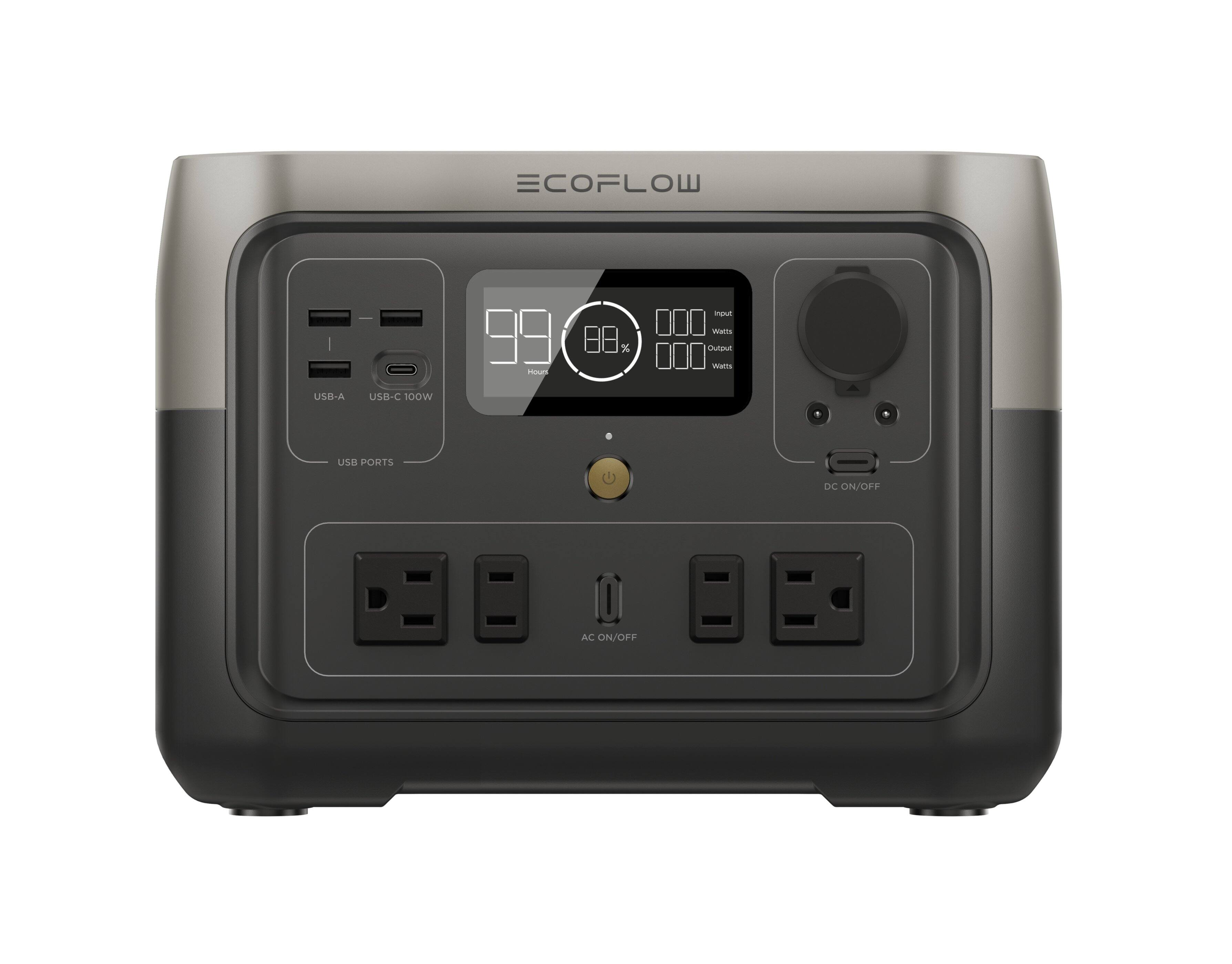 EcoFlow - RIVER 2 MAX 512Wh Portable Power Station (512 Wh Capacity) - Black