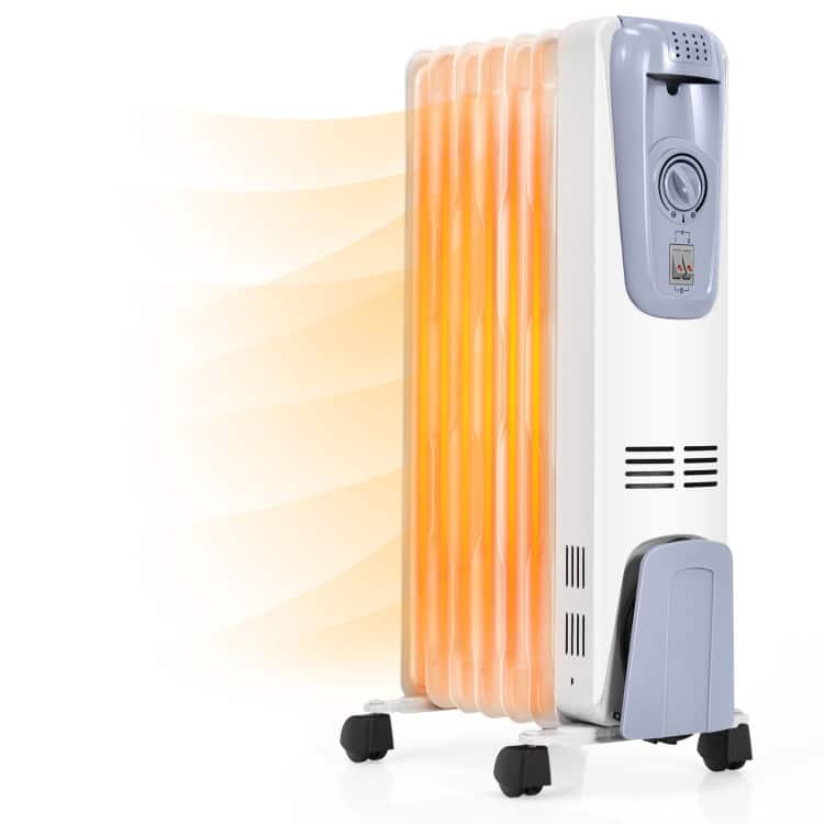 Mirfee - 1500W Electric Oil Filled Radiator with 4 Bottom Wheels