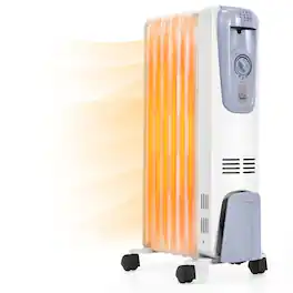 Mirfee - 1500W Electric Oil Filled Radiator with 4 Bottom Wheels