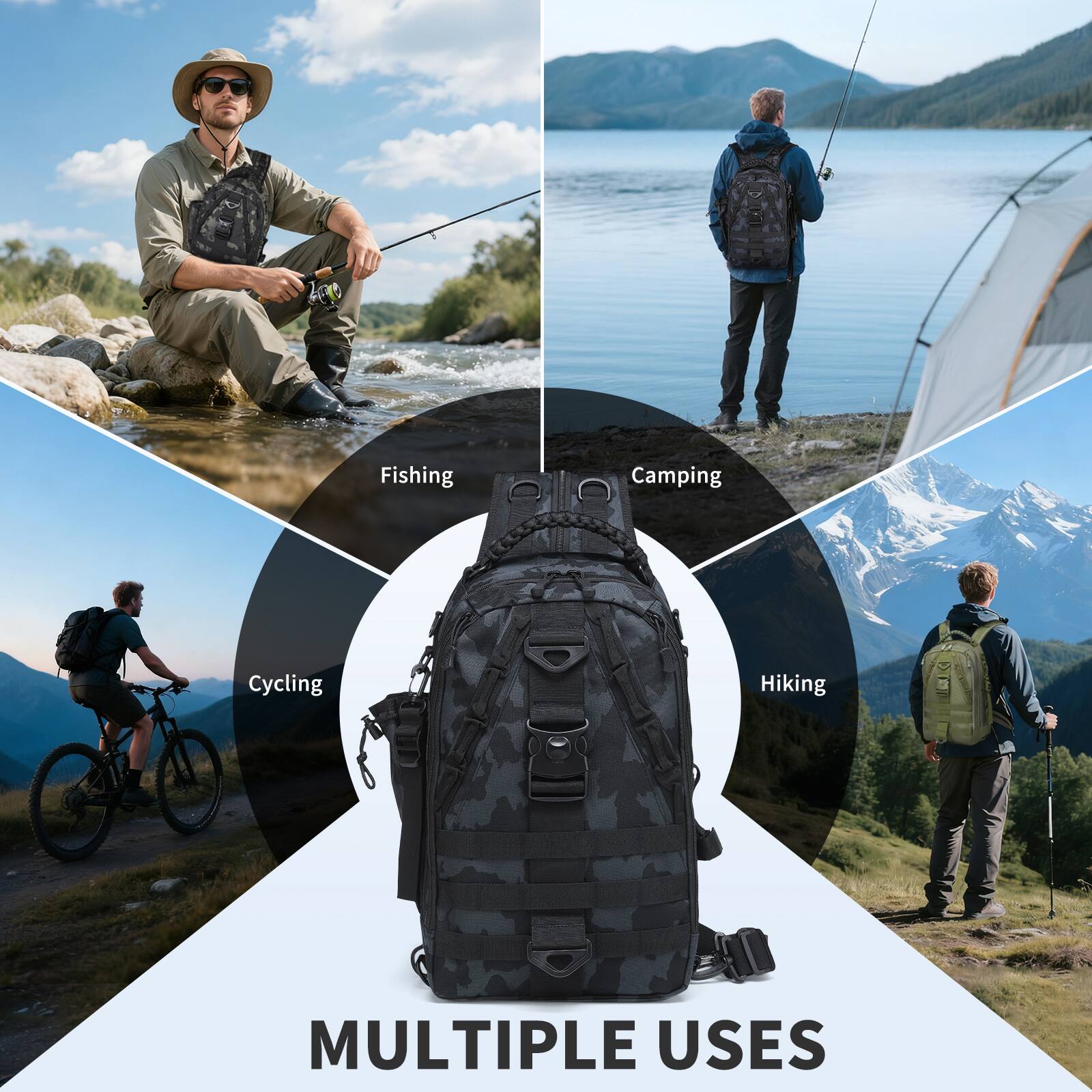 Fishing  
Camping  
Cycling  
Hiking  
MULTIPLE USES