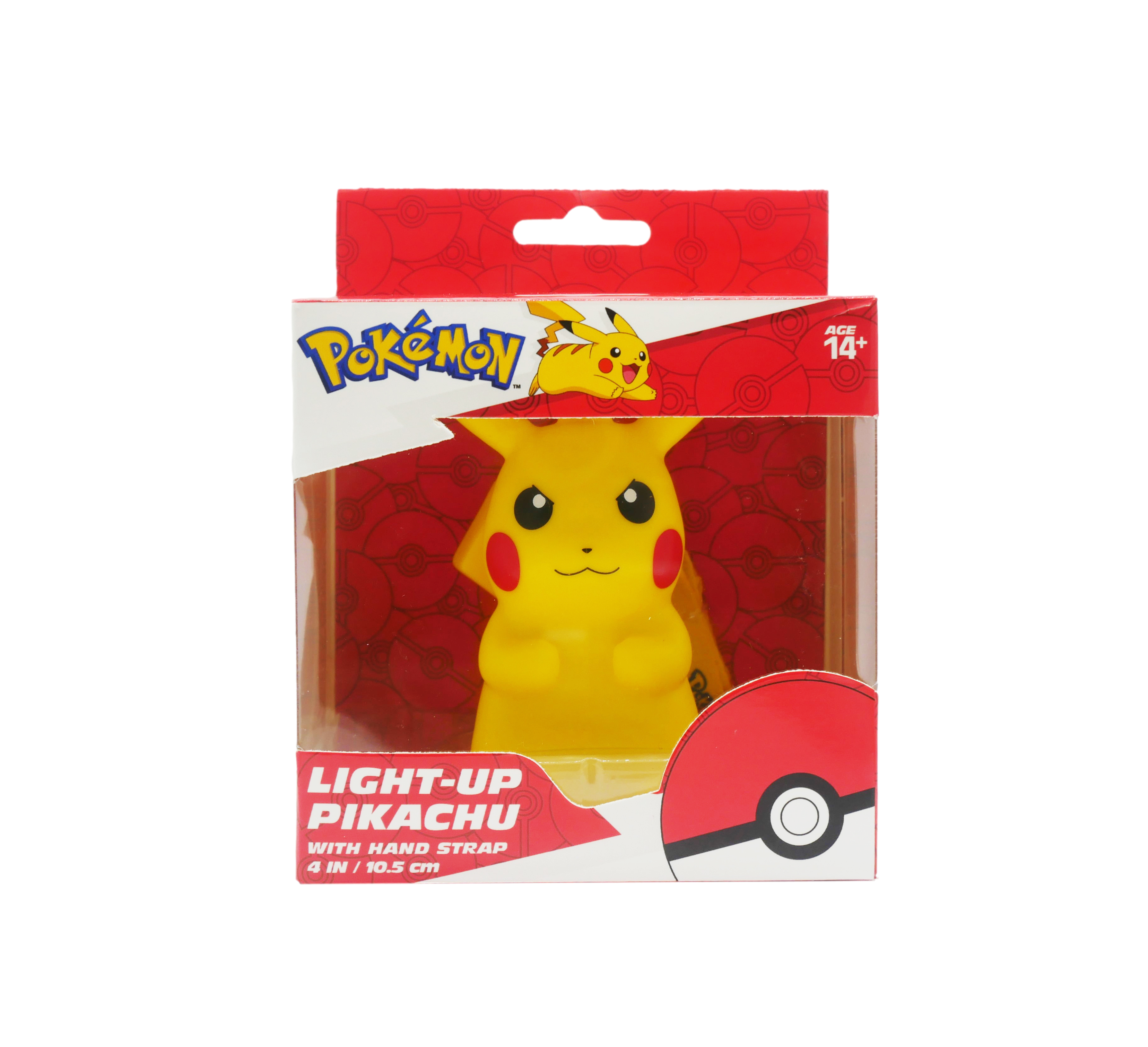 POKÉMON  
AGE 14+  
LIGHT-UP PIKACHU WITH HAND STRAP  
4 IN / 10.5 CM