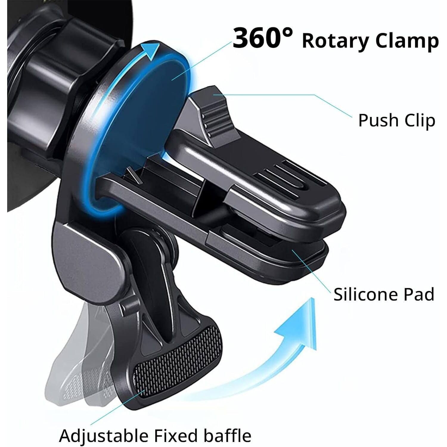 360° Rotary Clamp  
Push Clip  
Silicone Pad  
Adjustable Fixed Baffle