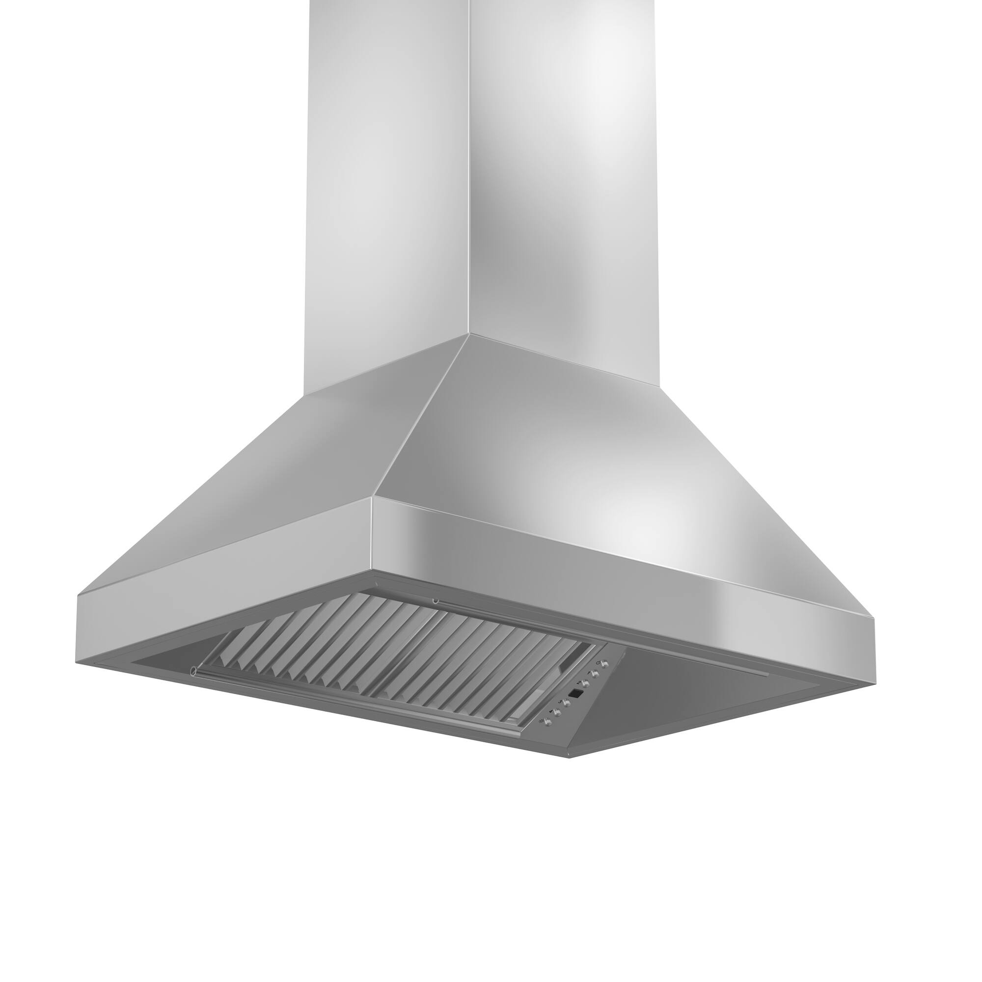 Angle. ZLINE - 36 in. Island Mount Range Hood (597i-36) - Silver.