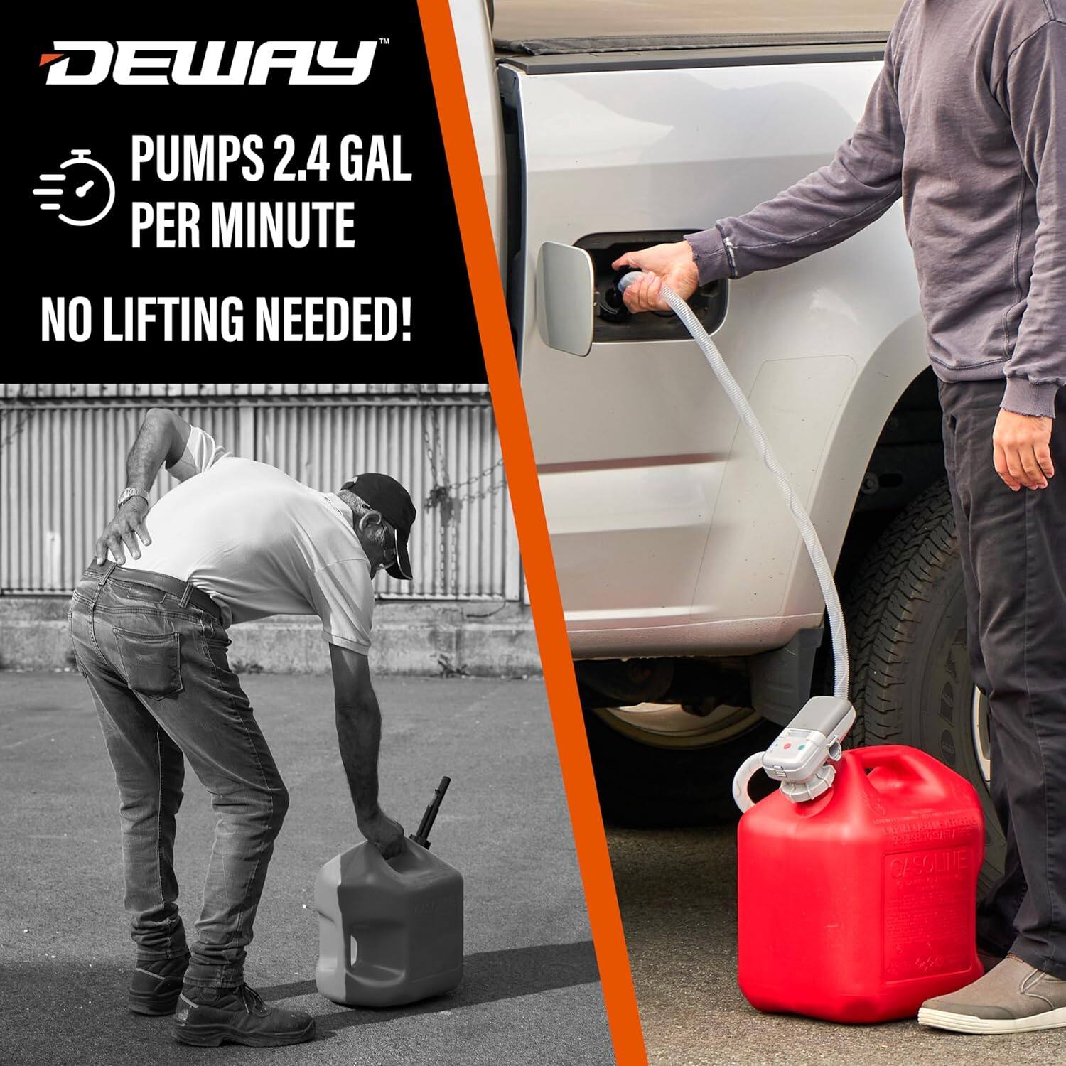 DEWAY  
PUMPS 2.4 GAL PER MINUTE  
NO LIFTING NEEDED!
