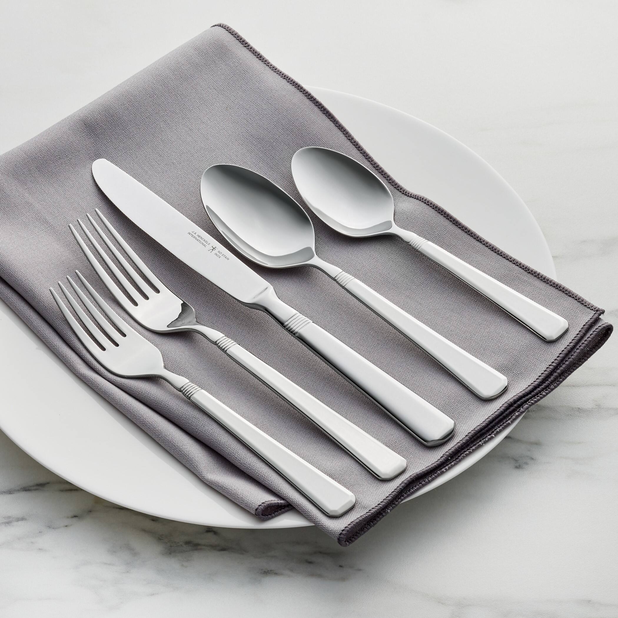 Alt View 3. Henckels - Henckels Metrona 62-pc 18/10 Stainless Steel Flatware Set - Stainless Steel.