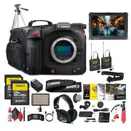 Canon - EOS C80 6K Full-Frame Cinema Camera (Canon RF) + Mic System + Monitor + More