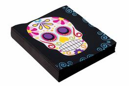 Forum Novelties - Day Of The Dead Napkins 16 Pack - Black