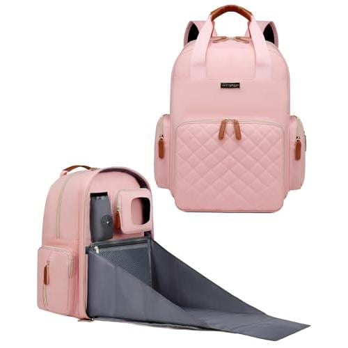 Pacoar Cade - Diaper Bag Backpack With Changing Station Organizer For Moms Dads Large Bags - Pink