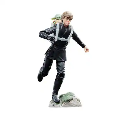 Front. Star Wars - Hasbro F8345 6 inch Star Wars The Black Series Luke Skywalker and Grogu Action Figures - Black.