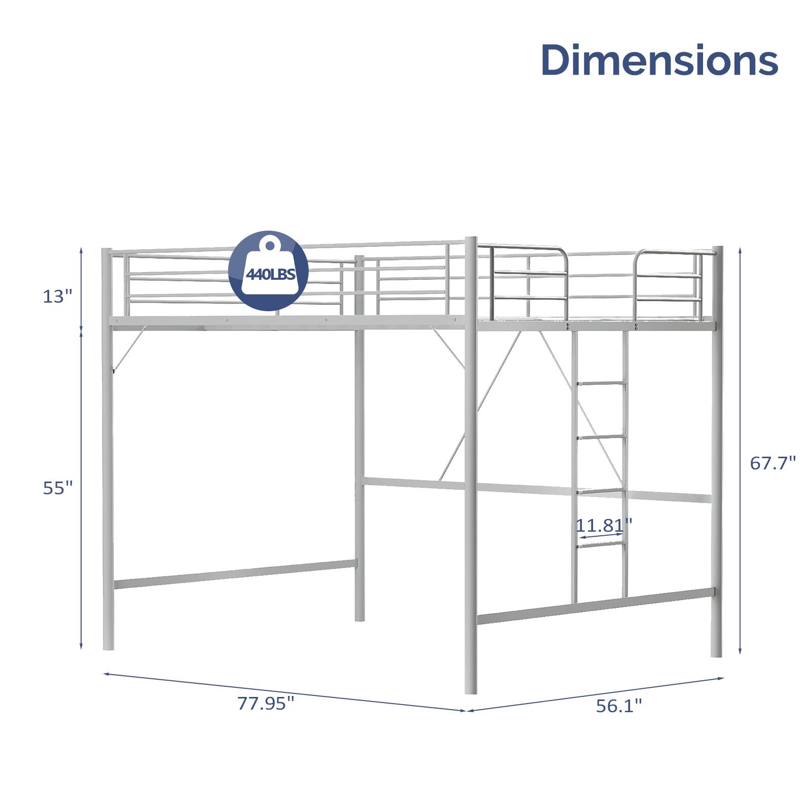Dimensions: 13" x 440LBS x 55" x 67.7" x 11.81" x 77.95" x 56.1"