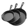 VEVOR - Cast Iron Frying Pan Set, 3-Piece Cookware (6, 8, 10 in), Durable Skillets with Heat-Resistant Handles - Black