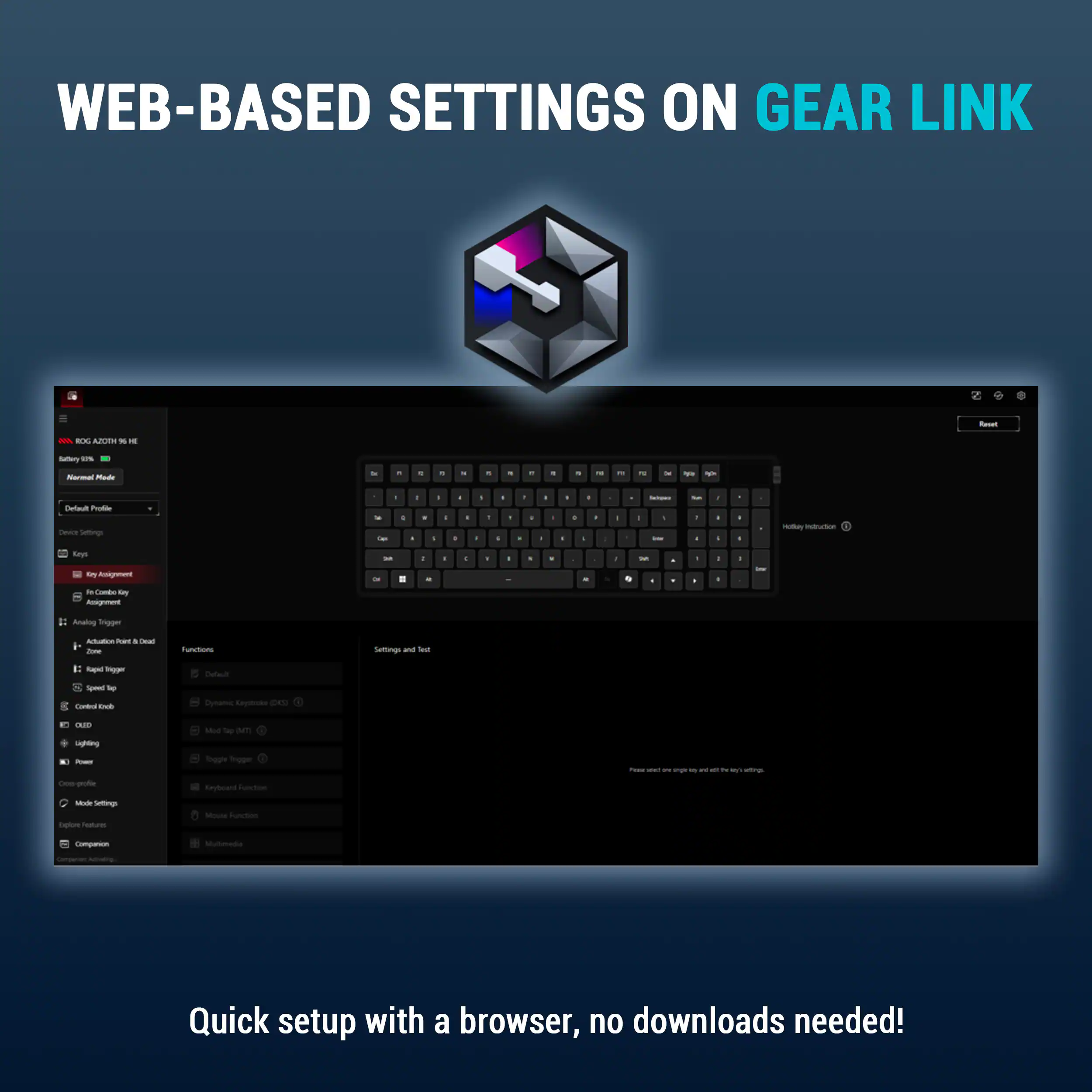 WEB-BASED SETTINGS ON GEAR LINK

Quick setup with a browser, no downloads needed!