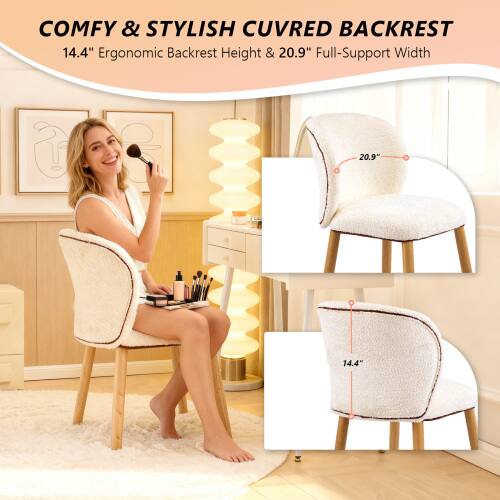 COMFY & STYLISH CUVRED BACKREST  
14.4" Ergonomic Backrest Height & 20.9" Full-Support Width