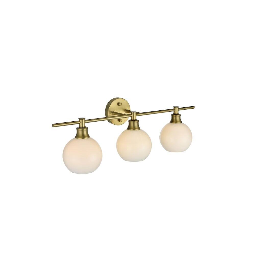 Living District - Collier 3 Light and Frosted White Glass Wall Sconce - Satin Gold price history on PriceWatchPro