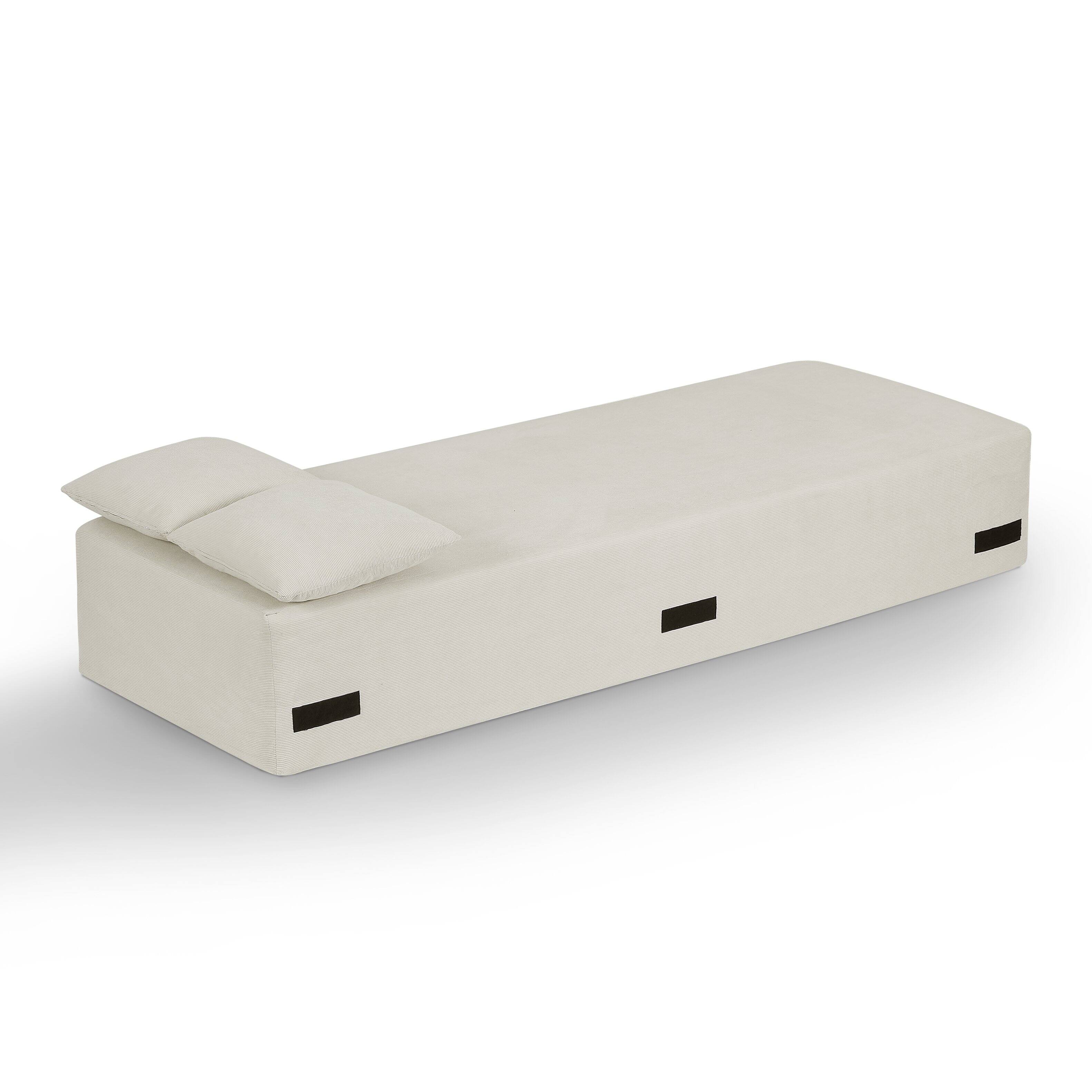 Back. Loheer - Loheer 3 Seater Boneless Couch No Assembly Modern Frameless Sofa for Compact Apartment Living Room 83 Inch - Beige.