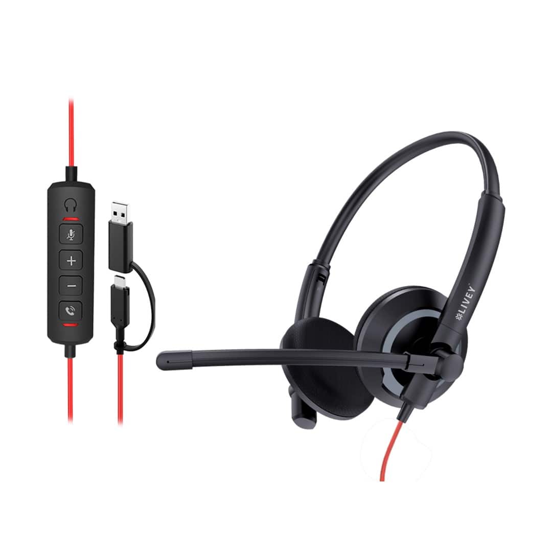 LIVEY - 410DMC Plus Direct USB-C + A Headset with Dual ENC Mic and Lightweight Cushions