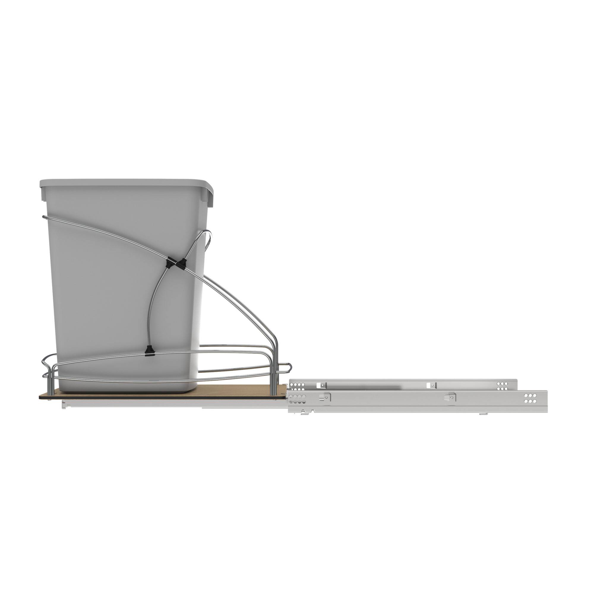 Alt View 7. Rev-A-Shelf - Rev-A-Shelf Single 35 qt. Pullout Trash Container, Gray, 54WC-1535SC-17-1 - Silver.